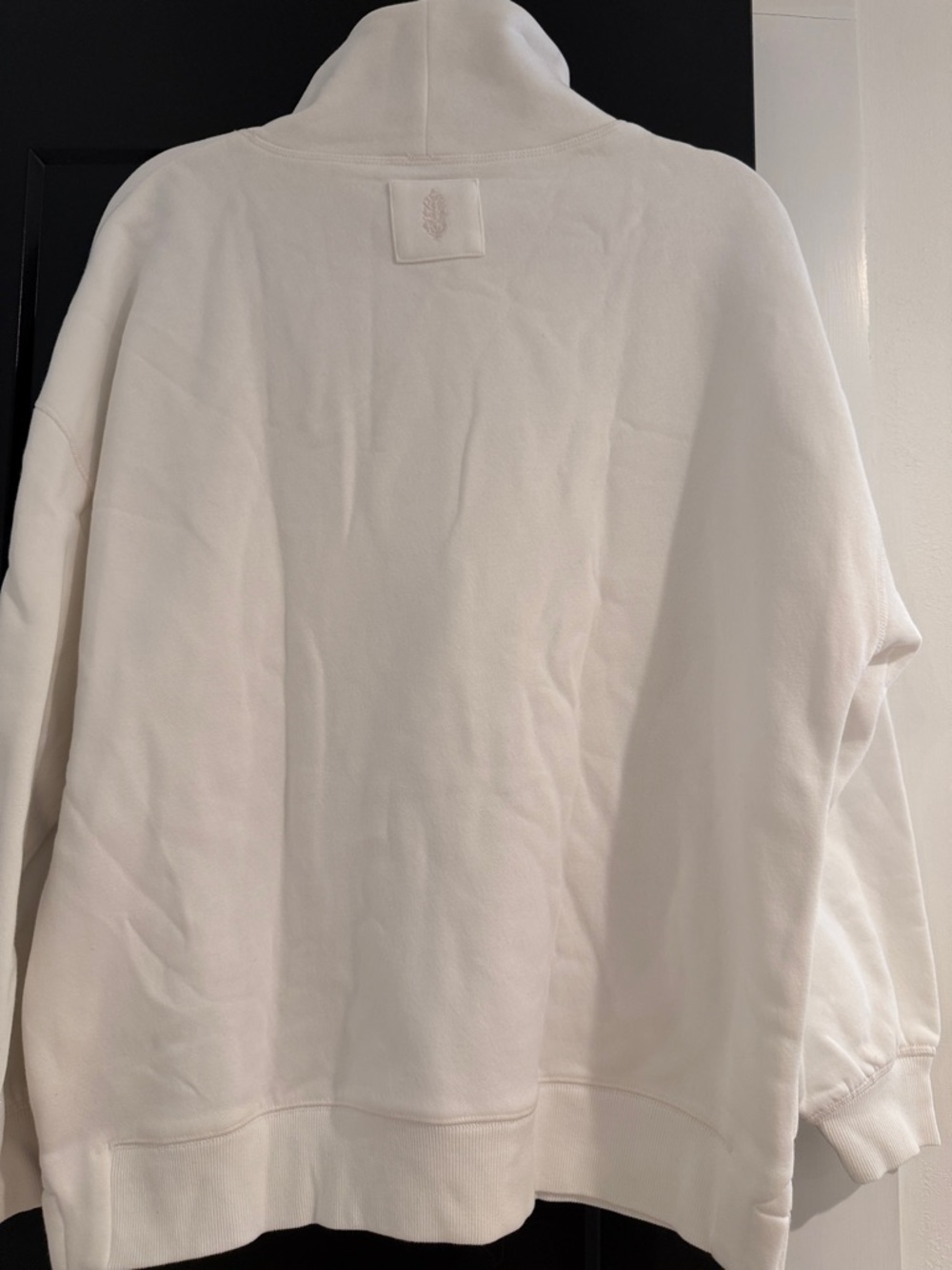 NWT FP Movement by Free People Cream Funnel Neck Sweatshirt with Maroon Logo - Picture 2 of 2